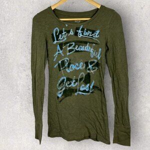 Aerie Lets Find A Beautiful‎ Place Get Lost Graphic T-Shirt Size Small Tee Top S